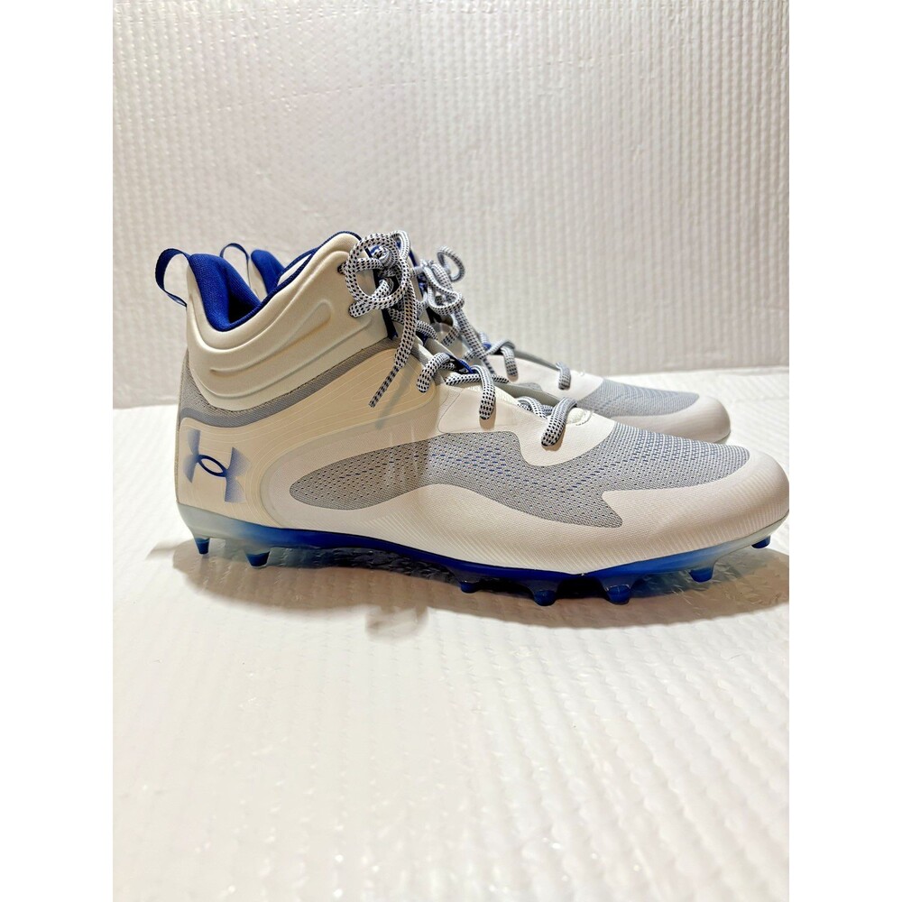 Under Armour Command MC Mid Lacrosse Cleats Blue/White Size 14 M Football